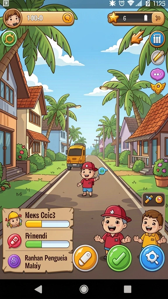 Screenshot menampilkan ladang yang subur dan berwarna-warni.