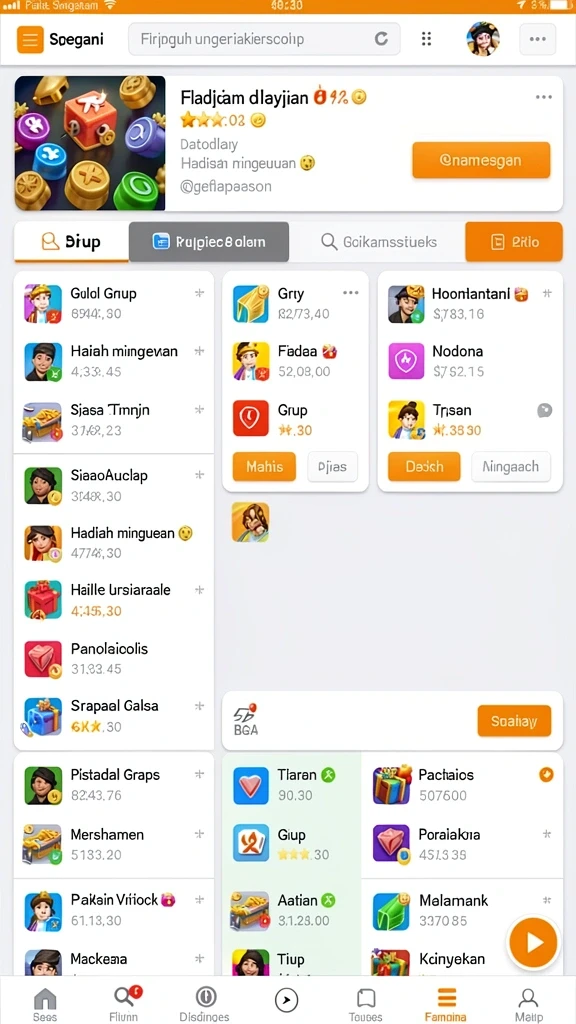 Tangkapan layar ini menunjukkan interaksi sosial antar pemain di dalam aplikasi.